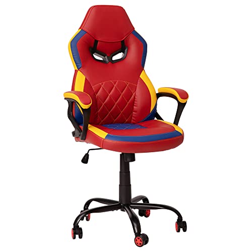 Flash Furniture X30 Gaming-Stuhl, ergonomischer Bürostuhl für PC- und Gaming-Setups, verstellbarer Rennsport-Stuhl mit vollständig verstellbarer Rückenunterstützung, schwarz mit weißer Verzierung