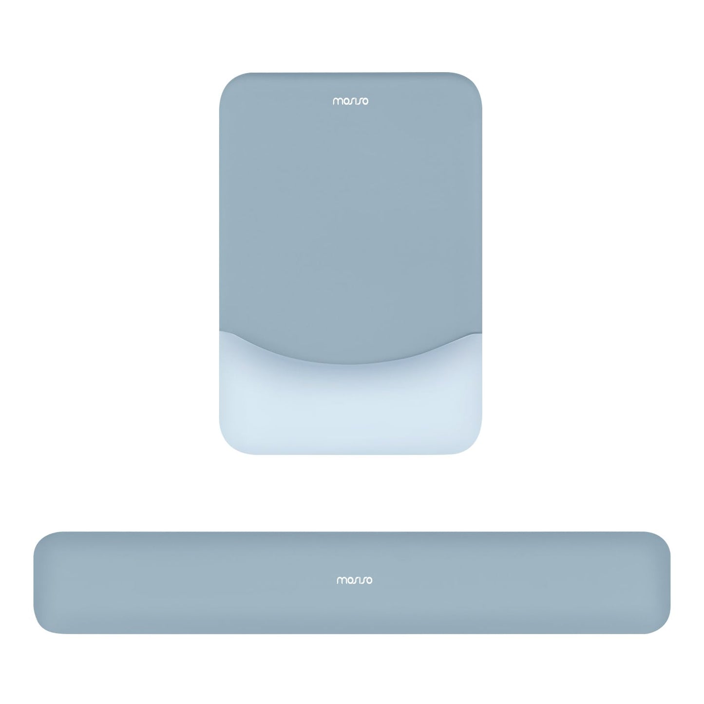 MOSISO Handgelenkstütze für Mauspad&Tastatur Set, Rechteckig Ergonomisch Mauspad Rutschfest Basis Home/Büro Schmerzlinderung&Typing Kissen mit Neopren Cloth&Erhöht Gebogen Memory Schaum,Grün