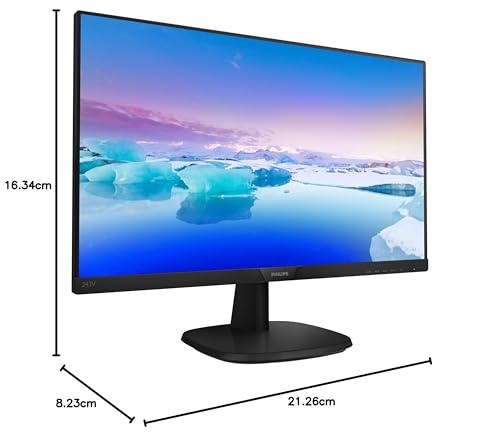 Philips 241V8L - 24 Inch FHD Monitor, AdaptiveSync (1920 x 1080, 75 Hz, VGA, HDMI) Black