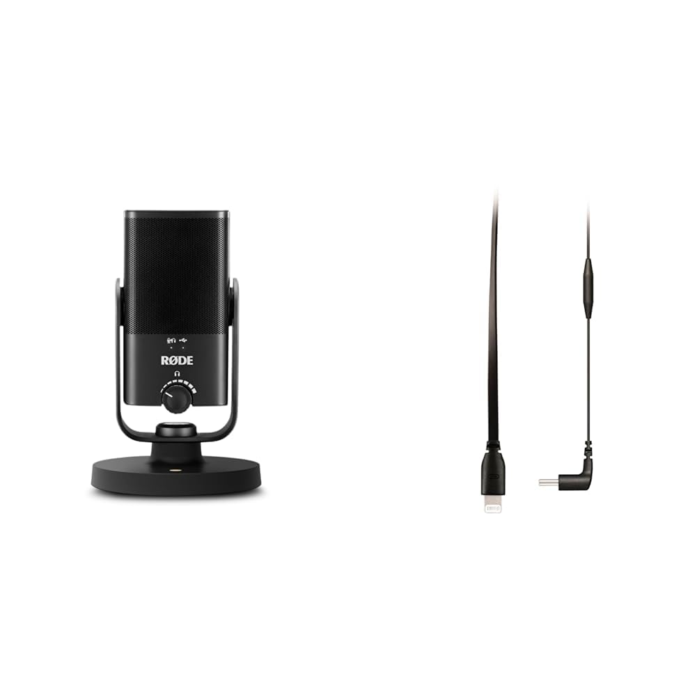 RØDE NT-USB+ Professionelles USB-Mikrofon für Profi-Audioaufnahmen direkt auf dem Computer oder Mobilgerät, schwarz