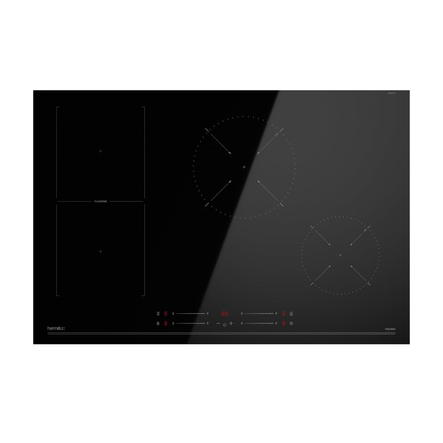 Hermitlux ceramic hob,Built-in 29 cm black glass ceramic electric hob,9 power levels,Sensor touch control, child lock, 1-99 minute timer,Suitable for all pots and pans