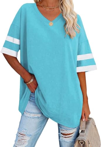 Ebifin Women's Oversized V-Neck T-Shirt