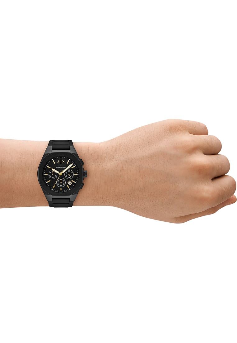 Armani Exchange Watch for Men, Chronograph Movement and 46mm Case Size with Stainless Steel, Leather or Silicone Strap