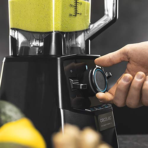 Cecotec Standmixer Power Black Titanium 1800MAX Blend It, 1800 W maximale Leistung, 5 Geschwindigkeiten, 6 Klingen aus Edelstahl, Ice-Crush-Funktion, Turbo- und Smoothie-Funktion, AutoClean-Funktion