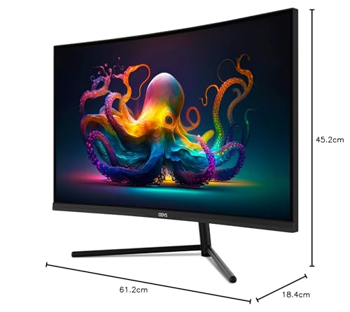 ODYS i27 Monitor - 27-Zoll-Bildschirm im rahmenlosen Design, Full HD, 100 Hz, mit HDR, IPS Panel, FreeSync, HDMI, USB-C, 3,5mm Audio