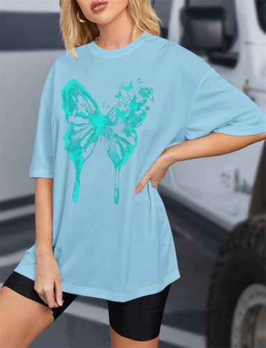 Tomwell Women’s Oversized T-Shirt – Butterfly Design