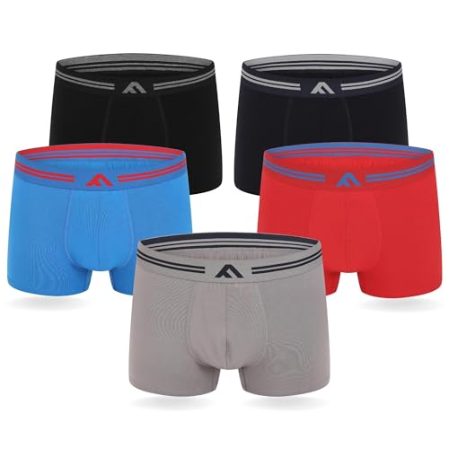 FM London 5-Pack Bamboo Men’s Boxer Shorts with Stretch-Fit Design