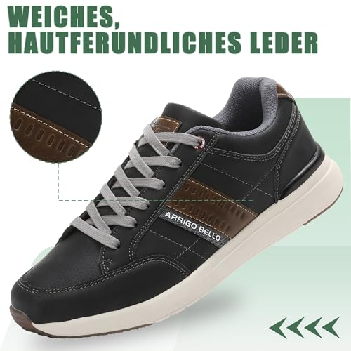 Men’s Casual Fashion Sneakers – Lightweight Non-Slip Faux Leather Shoes