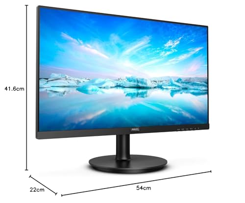 Philips 241V8L - 24 Inch FHD Monitor, AdaptiveSync (1920 x 1080, 75 Hz, VGA, HDMI) Black