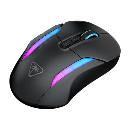 Turtle Beach Kone II Air – Kabellose, ergonomische RGB-Gaming-Maus, 350-Stunden-Akku, optischer 26K DPI Sensor, 21 programmierbare Funktionen, 4D-Free-Spin-Scroll-Rad, Schwarz