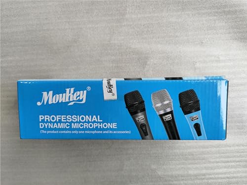 Moukey Dynamisches Mikrofon mit 4M/13ft Kabel, Metall Karaoke Handmikrofon, XLR-Mikrofon für Gesang/Bühne/Party, Kompatibel mit Karaoke Maschine/PA Anlage/Verstärker/Mixer, Grau