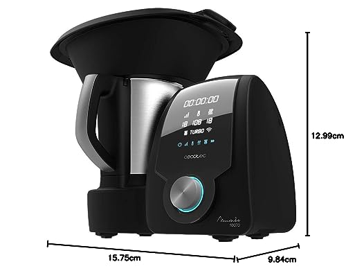 Cecotec Mambo 11090 Multifunctional Kitchen Robot 1600 W, 37 Functions, App, Scale and 3.3 Litre Stainless Steel Jug, Dishwasher Safe, Recipe Book and Accessories