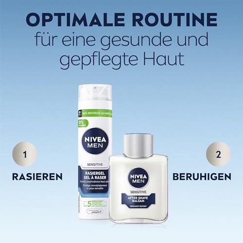 NIVEA MEN Sensitive Bart & Gesicht Pflege-Gel, schnell einziehende Bartpflege für empfindliche Männerhaut, beruhigende Gesichtspflege zur Linderung von Hautirritationen (50 ml)