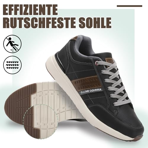Men’s Casual Fashion Sneakers – Lightweight Non-Slip Faux Leather Shoes
