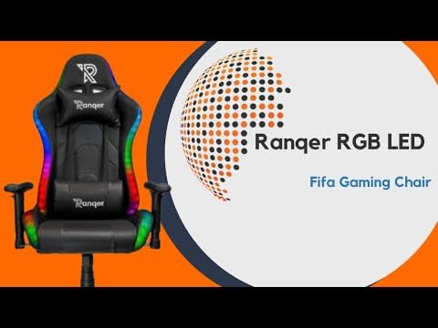 Ranqer Halo RGB/LED Gaming Stuhl | Gaming Stuhl mit RGB LED-Beleuchtung, 350 Farben und Effekten, Höhenverstellbare Armlehnen, Rundum Drehbar, Ergonomischer Bürostuhl, weiß