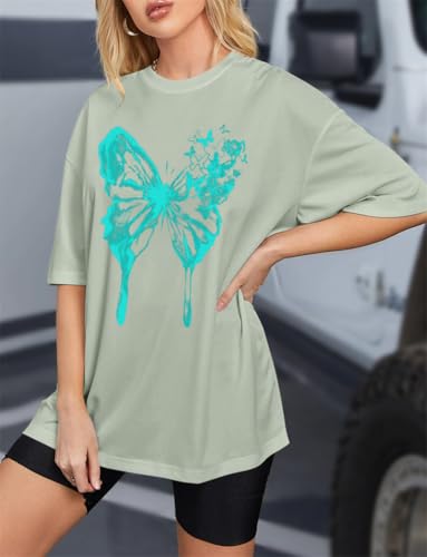 Tomwell Women’s Oversized T-Shirt – Butterfly Design