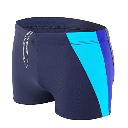 Men’s Short Swim Briefs – Asymmetric Design with Side Stripe