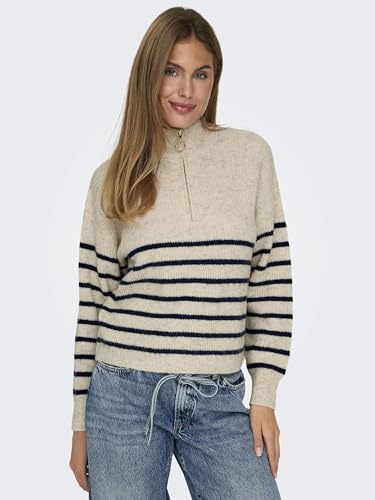 ONLY Women's Knitted Pullover – Casual Long Sleeve Sweater