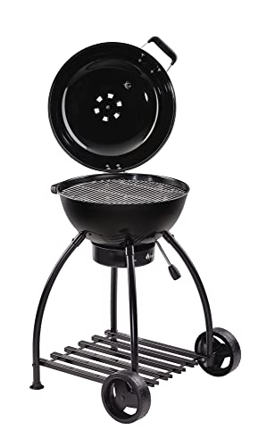 RÖSLE Holzkohle-Kugelgrill No.1 Sport F50, Hochwertiger Kohlegrill mit einstellbarer Luftzufuhr, Deckelscharnier, Deckelthermometer, stabiler Ablage, extra großer Grillfläche und Grillraum