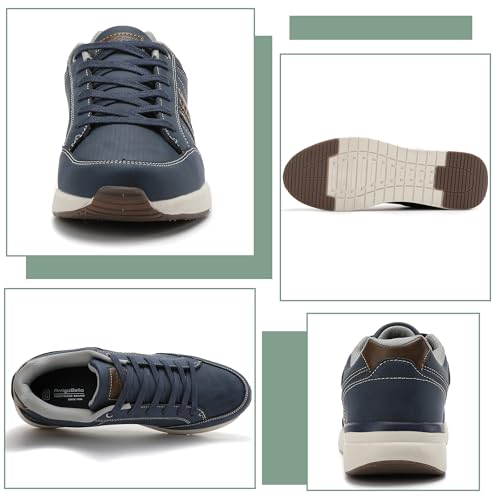 Men’s Casual Fashion Sneakers – Lightweight Non-Slip Faux Leather Shoes