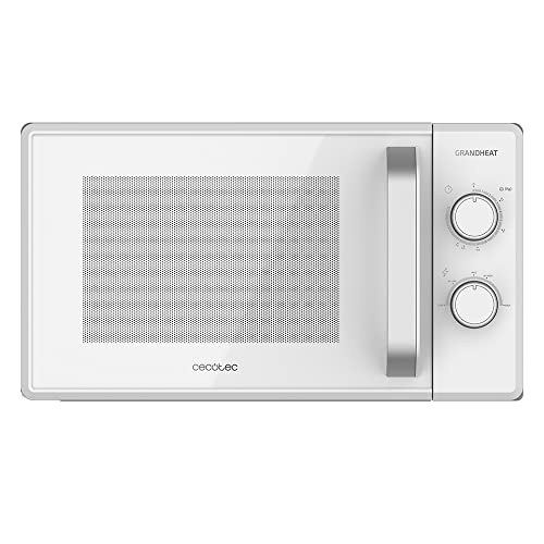 Cecotec Mikrowelle Pro Clean 5110 Inox. 700 W, Grill 800 W, 20 L, Ready 2 Clean, Beschichtung 3D Wave Frontspiegel, 8 Programme,60 Min Timer, LED, Edelstahl In Silber Schwarz