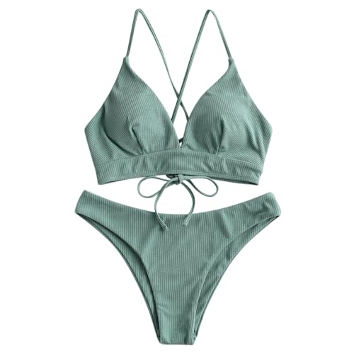 Women’s Two-Piece Bikini Set Sunflower Print Triangle Beach Swimsuit