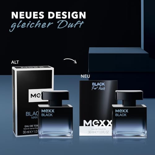 MEXX BLACK Man Eau de Parfume, verführerisch-intensiver Duft mit aquatisch-holzigen Noten für sinnliche Männer, 50ml