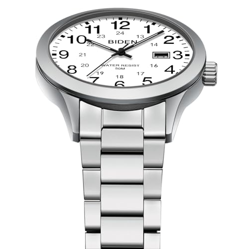 LN LENQIN Uhren Herren Edelstahl Uhren für Männer Analog Quarz Herren Uhr 30M Wasserdicht Armbanduhr Herren Mode Casual Designer Uhr