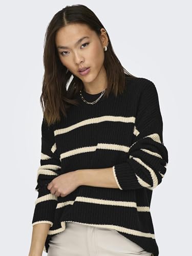ONLY ONLPERNILLE Women’s Stripe Knit Sweater – Soft Cotton Blend