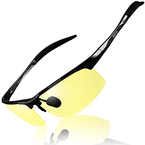 DUCO Herren Sportbrille Polarisierte Sonnenbrille Fahrerbrille Ultraleichte Al-Mg Metallrahmen UV400-Schutz Männer Sonnenbrillen 8177S