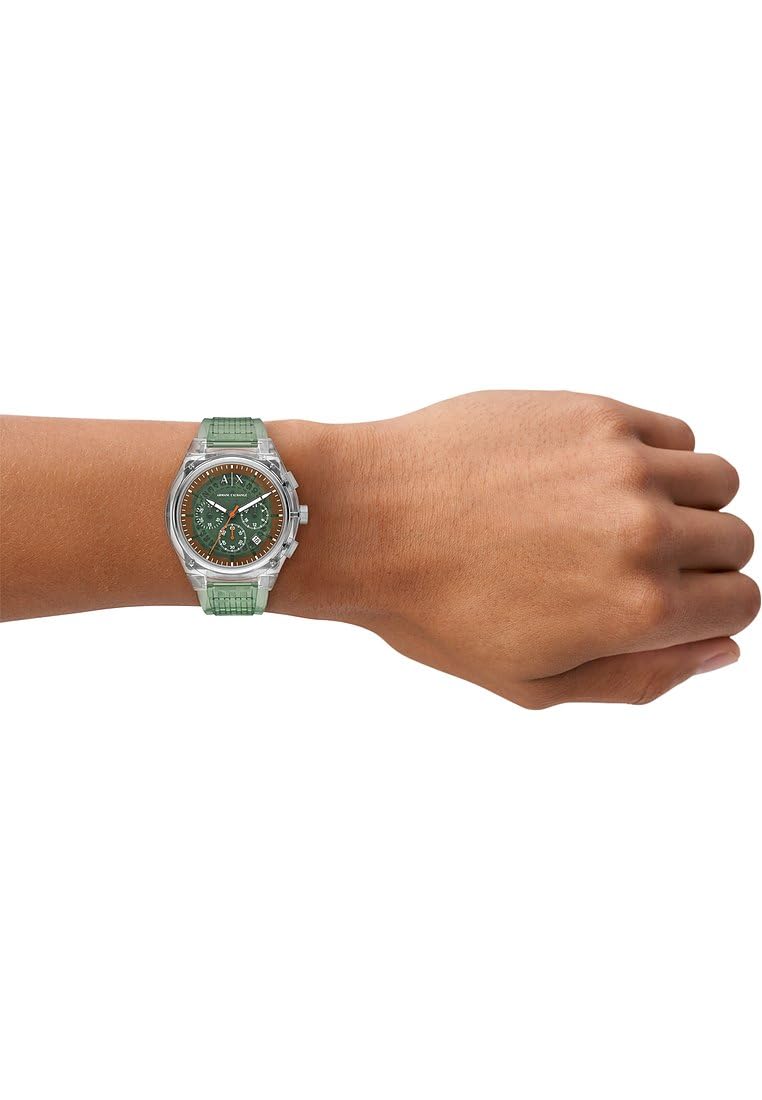 Armani Exchange Watch for Men, Chronograph Movement and 46mm Case Size with Stainless Steel, Leather or Silicone Strap