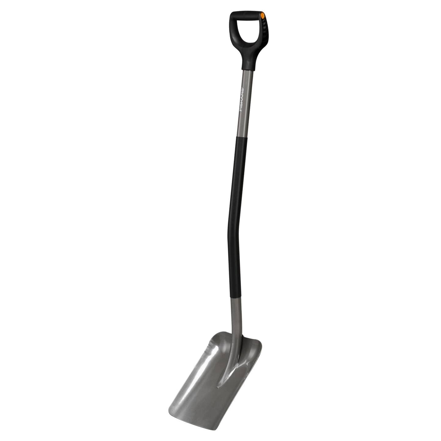 Fiskars Gärtnerspaten, Spitz, Spaten für harte, steinige Böden, Länge: 125 cm, Hochwertiger Borstahl, Grau/Schwarz, Ergonomic, 1070639