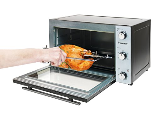 Bestron AOV9 Kompakter Mini-Backofen mit Ober-/Unterhitze, 9 Liter, 800 Watt, Schwarz