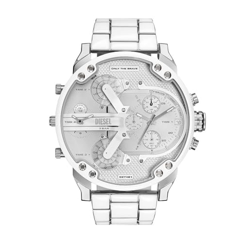 Diesel Mr. Daddy Men's Multifunctional Watch with Silicone, Stainless Steel or Leather Strap