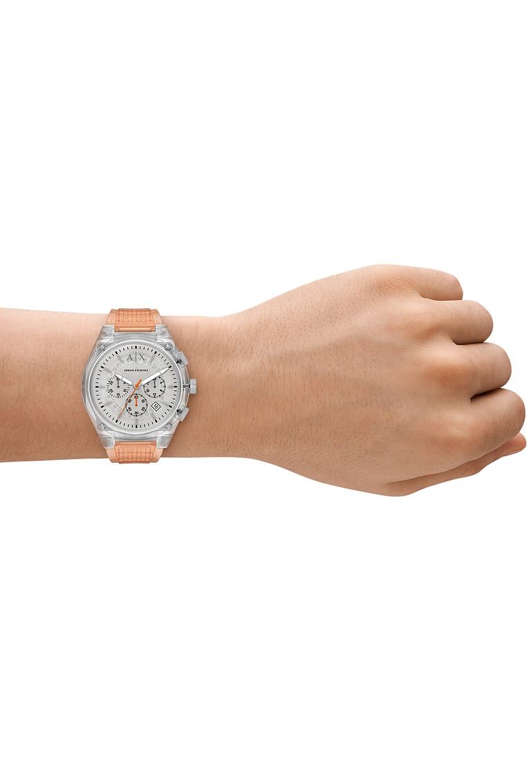 Armani Exchange Watch for Men, Chronograph Movement and 46mm Case Size with Stainless Steel, Leather or Silicone Strap