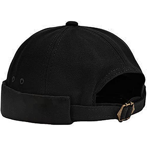 XYIYI Herren Dockermütze Brimless Hat Schädelkappe Arbeiter Matrosenmütze Gerollte Manschette Retro Beanie Mütze