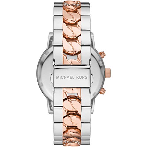 Michael Kors ladies' watch Ritz, 37 mm case size, quartz chronograph movement, stainless steel bracelet
