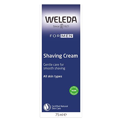 WELEDA Bio FOR MEN Rasiercreme, Naturkosmetik Rasierschaum für die Pflege und den Schutz der Haut bei Nassrasuren, sanfter Schaum für eine schonende Rasur für Männer (1 x 75 ml)