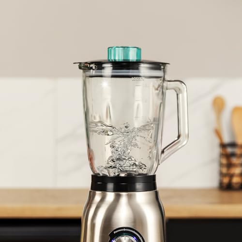Cecotec Standmixer Power Black Titanium 1800MAX Blend It, 1800 W maximale Leistung, 5 Geschwindigkeiten, 6 Klingen aus Edelstahl, Ice-Crush-Funktion, Turbo- und Smoothie-Funktion, AutoClean-Funktion
