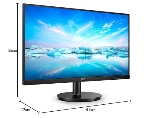 Philips 241V8L - 24 Inch FHD Monitor, AdaptiveSync (1920 x 1080, 75 Hz, VGA, HDMI) Black