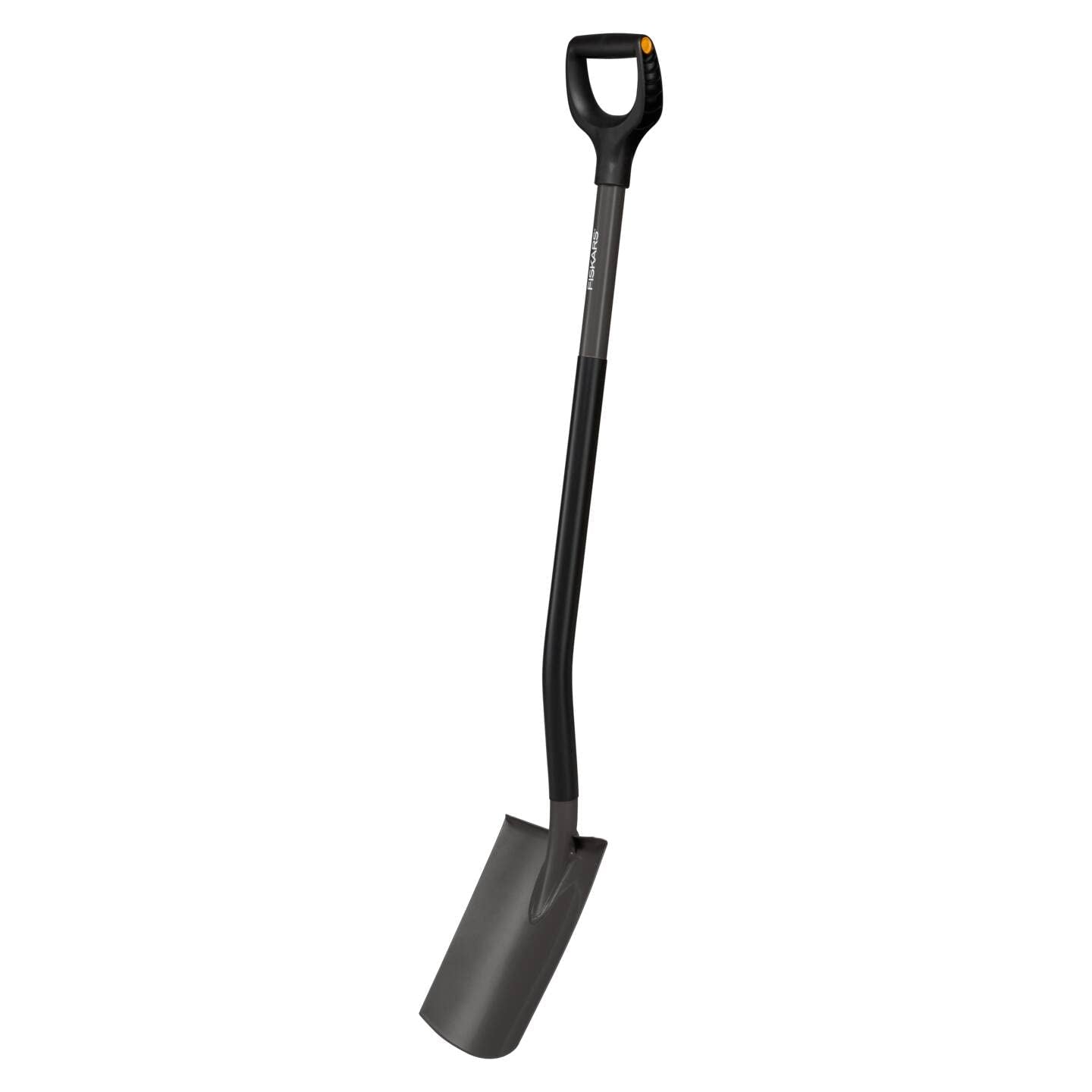 Fiskars Gärtnerspaten, Spitz, Spaten für harte, steinige Böden, Länge: 125 cm, Hochwertiger Borstahl, Grau/Schwarz, Ergonomic, 1070639