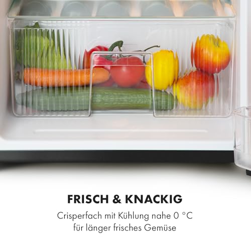 Klarstein Big Daddy - Refrigerator with freezer compartment, fridge freezer combination, fridge quiet, LED, 87 liters: refrigerator with 61 liters and freezer 26 liters, black