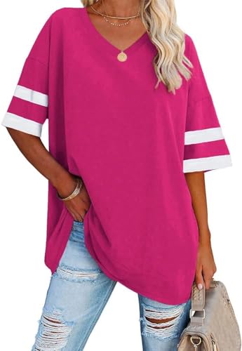 Ebifin Women's Oversized V-Neck T-Shirt
