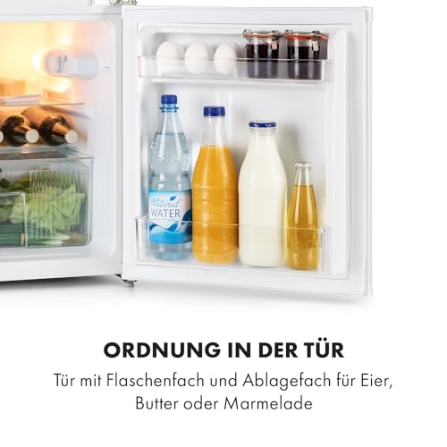 Klarstein Big Daddy - Refrigerator with freezer compartment, fridge freezer combination, fridge quiet, LED, 87 liters: refrigerator with 61 liters and freezer 26 liters, black