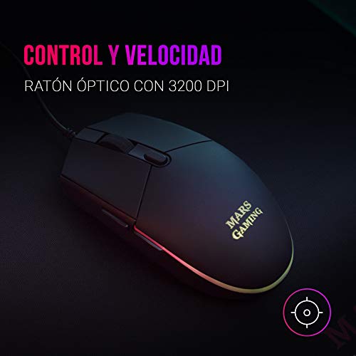 MARSGAMING MCP-RGB3, Pack Gaming Keyboard Fixed RGB + Gaming Mouse RGB Flow 3200 DPI + Headset Over-Ear RGB + XXL Mouse Pad, White, Portuguese Language