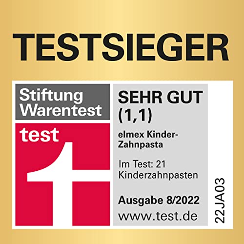 elmex Kinderzahnpasta 2-6 Jahre 50 ml – kindgerechte Zahnreinigung für hochwirksamen Kariesschutz – mit Aminfluorid für einen Dreifach-Schutzmechanismus