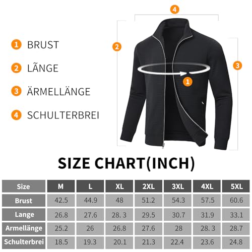 Men’s Transitional Jacket – Lightweight Winter Jacquard Coat with Zipper Pocket