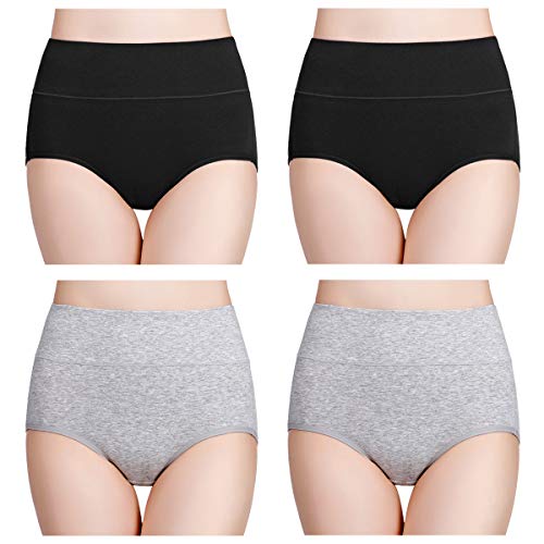 Wirarpa Women’s Cotton Underwear High Waist Briefs - Pack of 4