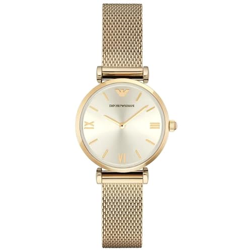 Emporio Armani Ladies Watch with Two Hands Quartz Movement and 32mm Case with Stainless Steel, Leather or Silicone Strap