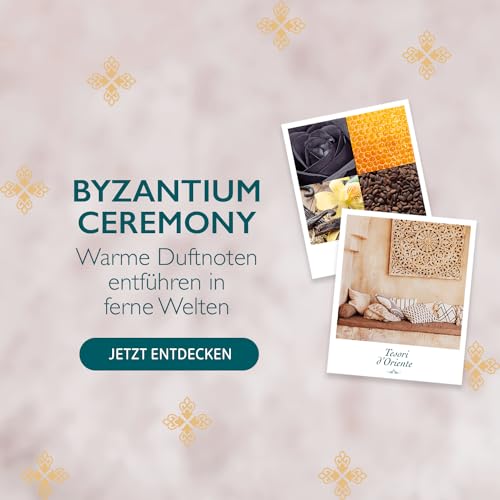 Tesori d'Oriente EDT Byzantium 100 ml, aromatisches Parfüm (schwarze Rose & Labdanum), im Aluminiumflakon, Wellness-Ritual für Körper & Sinne